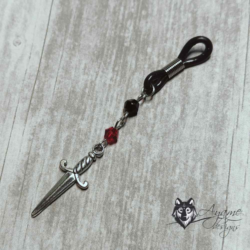 Ayame Designs - Dagger Stainless Steel Brillenhanger - Zilverkleurig